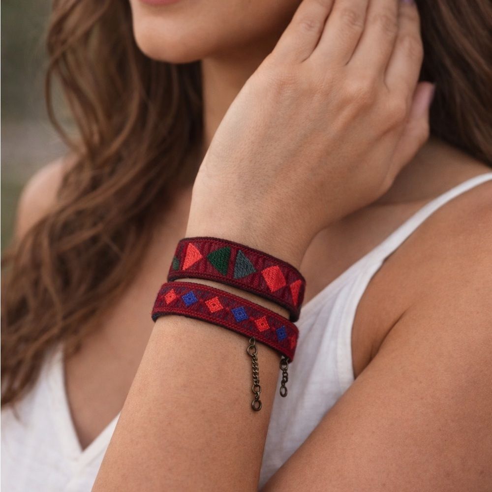 Colorful Geometric Pattern Bracelet Set